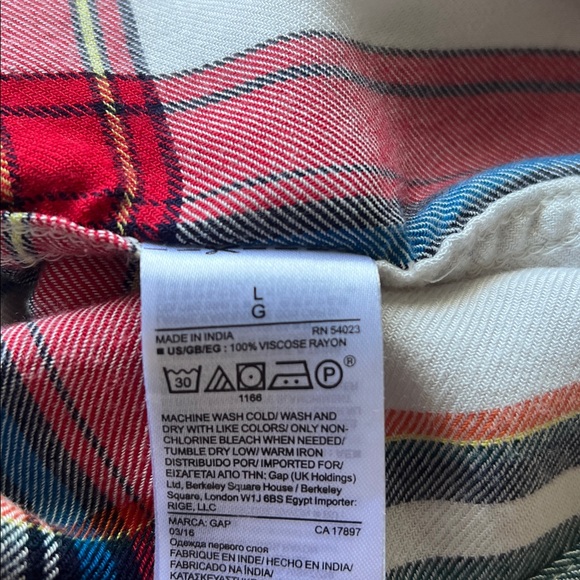 GAP Super Soft Multicolor Plaid Casual Shirt Large - Picture 6 of 6